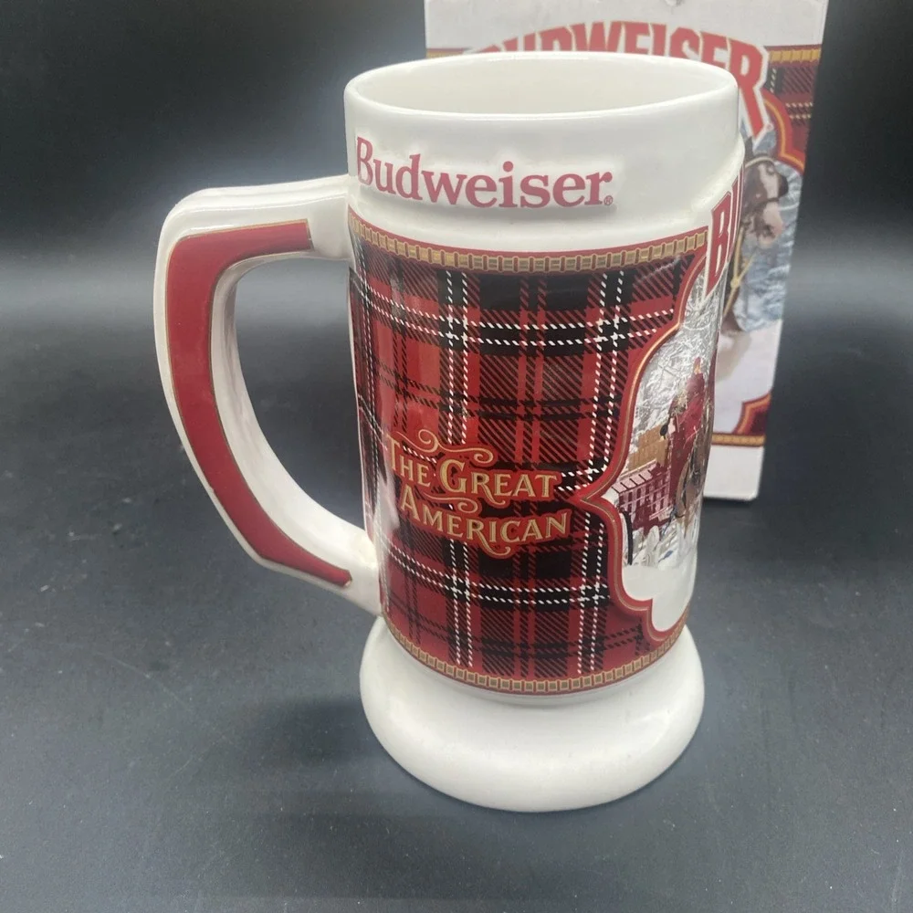 2021 - Budweiser 42nd Anniversary Christmas Stein Plaid Holiday Clydesdale